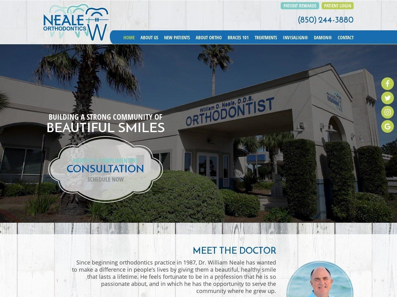 Neale Orthodontics Website Screenshot from wiredbydrneale.com
