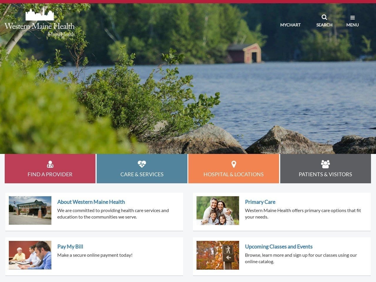 Western Maine Family Practice Website Screenshot from wmhcc.org