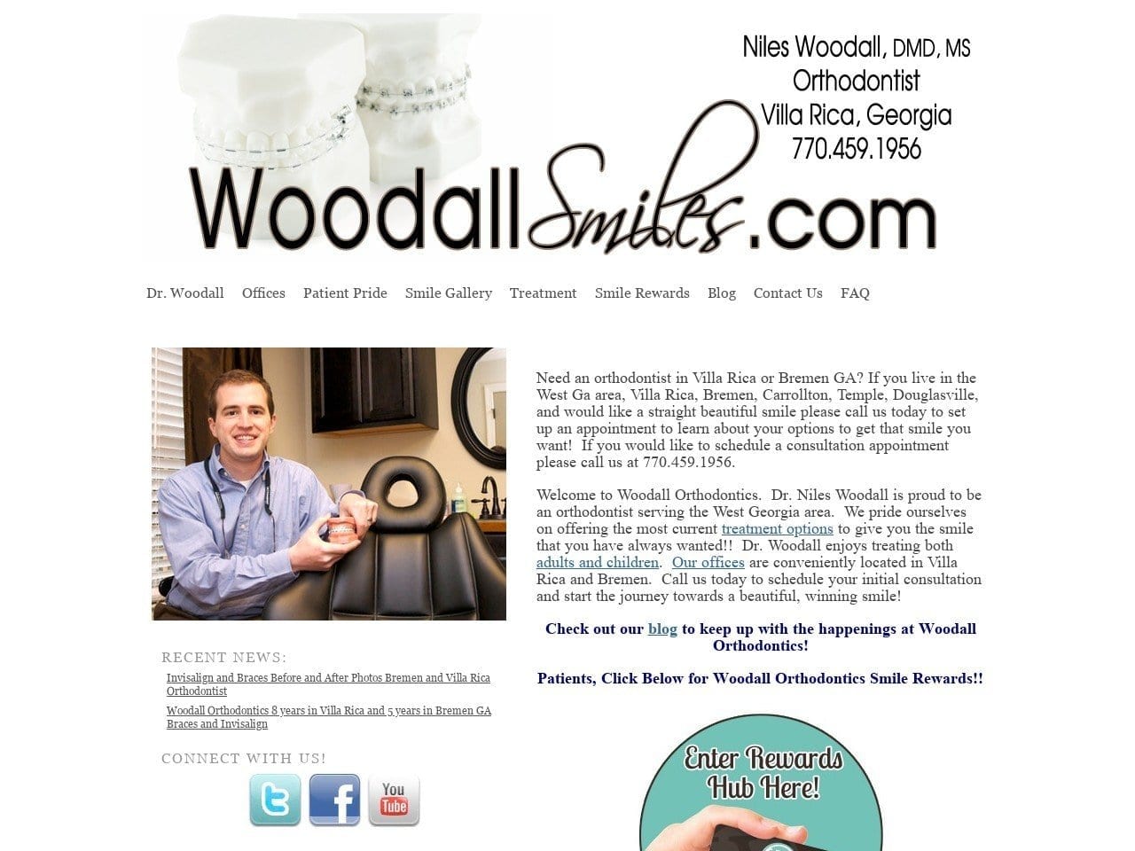 Woodall Orthodontics Website Screenshot from woodallsmiles.com