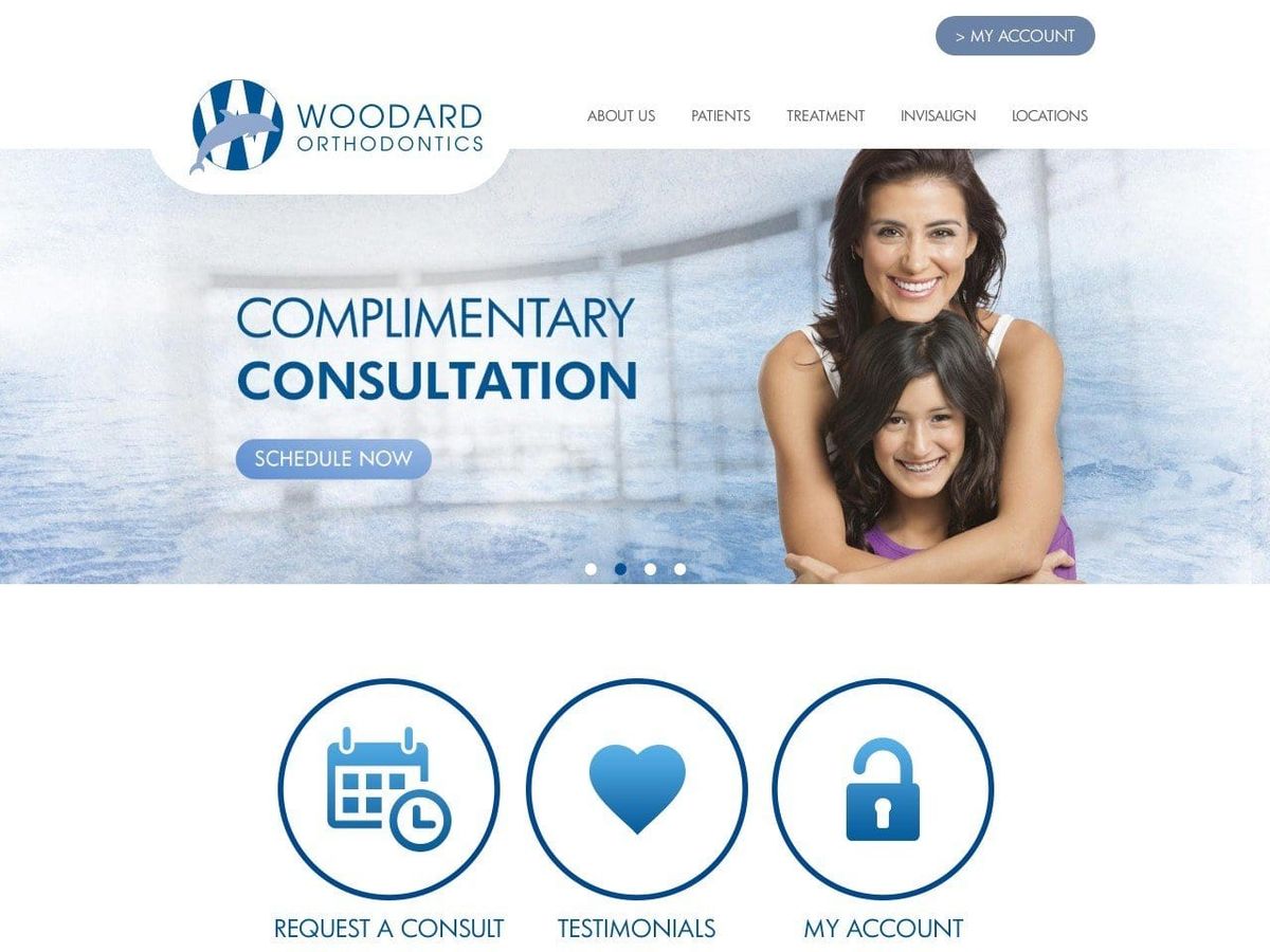 Virginia Orthodontic Specialist Website Screenshot from woodardorthodontics.com