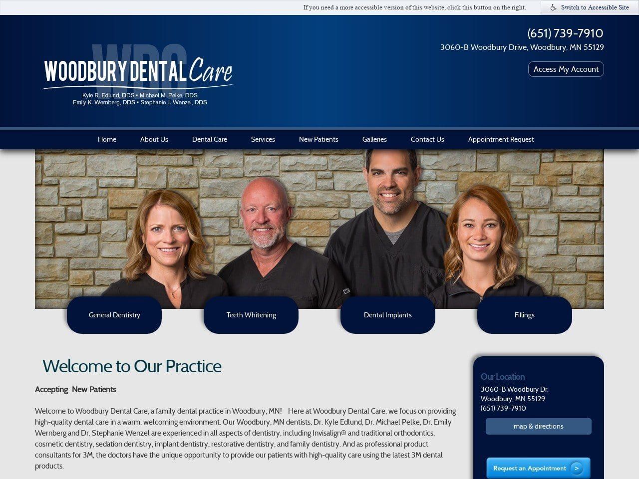 Woodbury Dental Care Website Screenshot from woodburydentalcare.com
