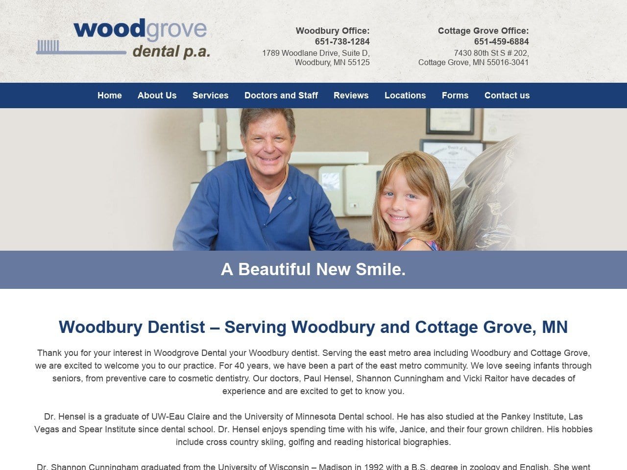 Woodgrove Dental Cunningham Shannon C DDS Website Screenshot from woodgrovedentalpa.com