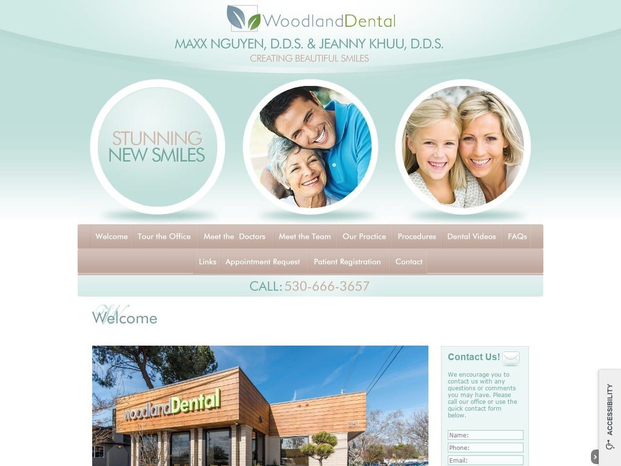 Woodland Dental Website Screenshot from woodlanddentalcare.com