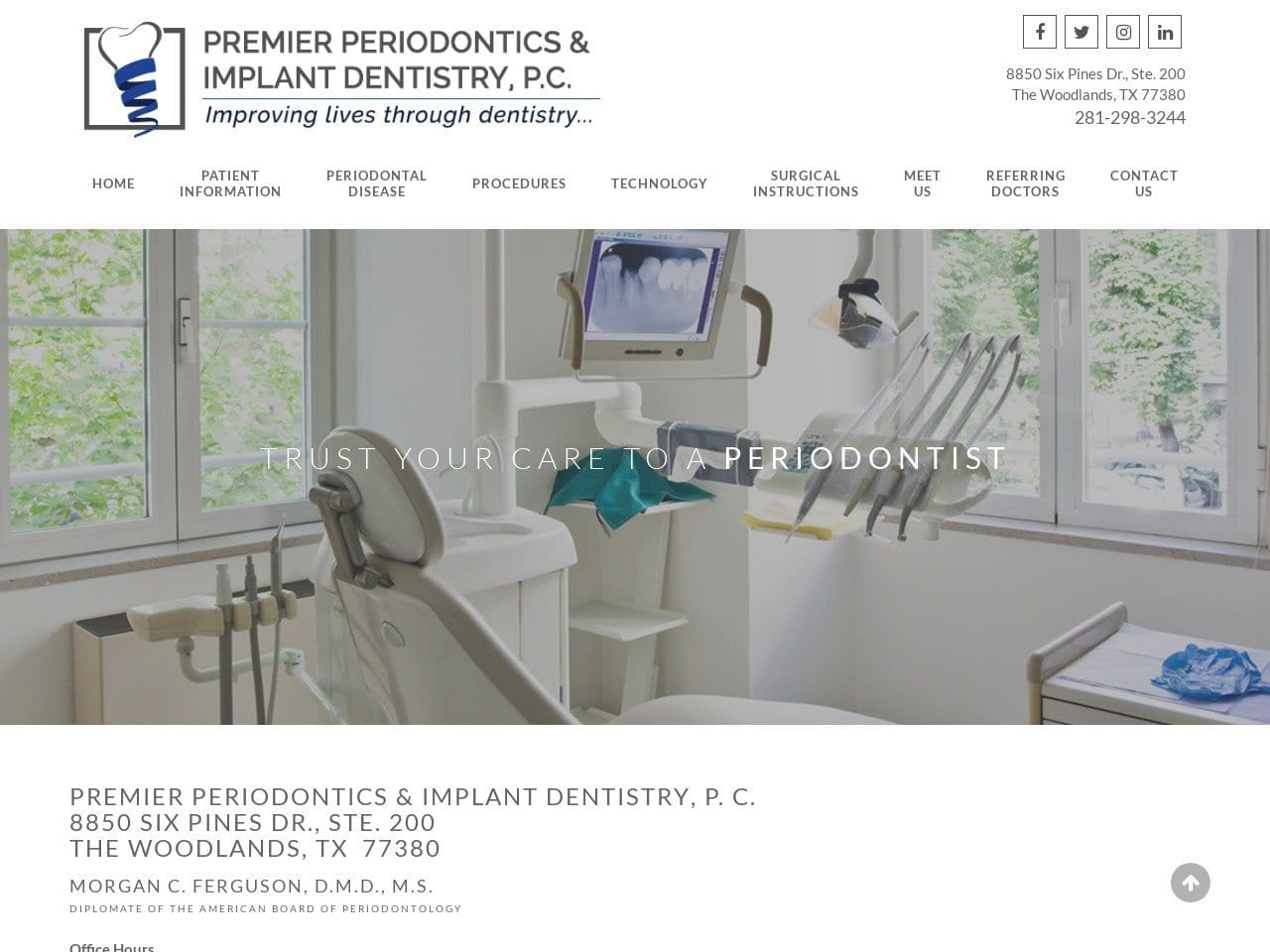 Periodontics Dentist Website Screenshot from woodlandsperio.com