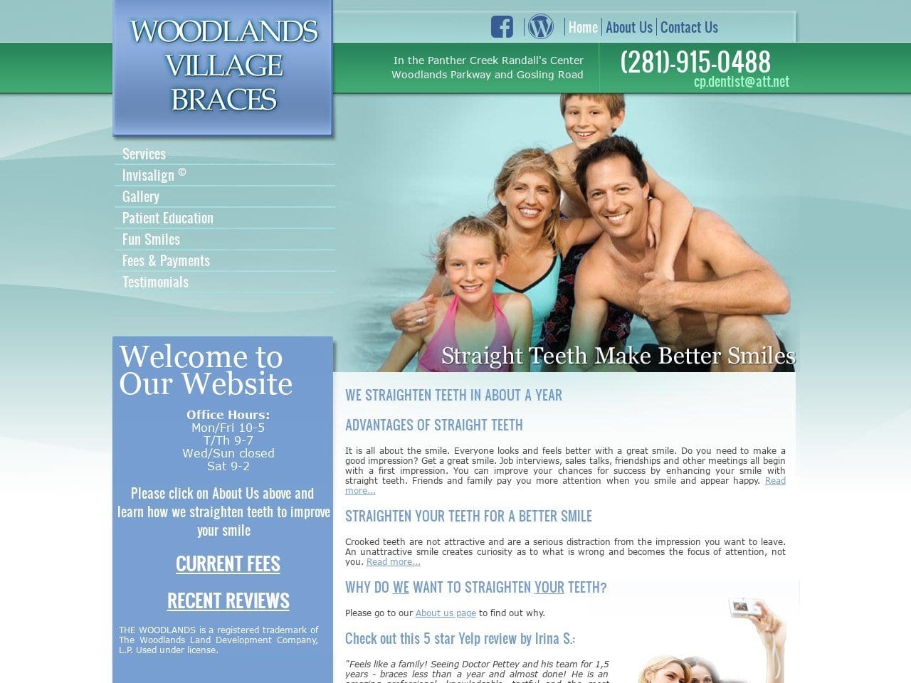 Woodlands Village Braces and Fastbraces Website Screenshot from woodlandsvillagebraces.com