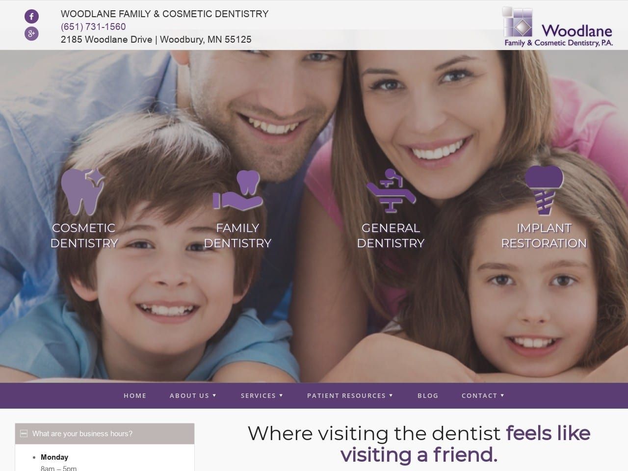 Woodlane Family Dentist Website Screenshot from woodlanedentistry.com