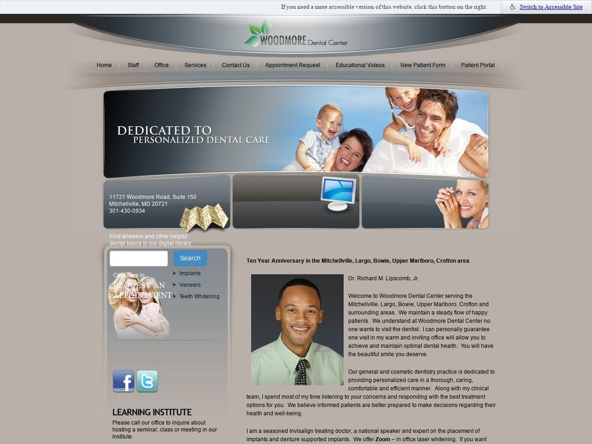 Woodmore Dental Center Website Screenshot from woodmoredentalcenter.com