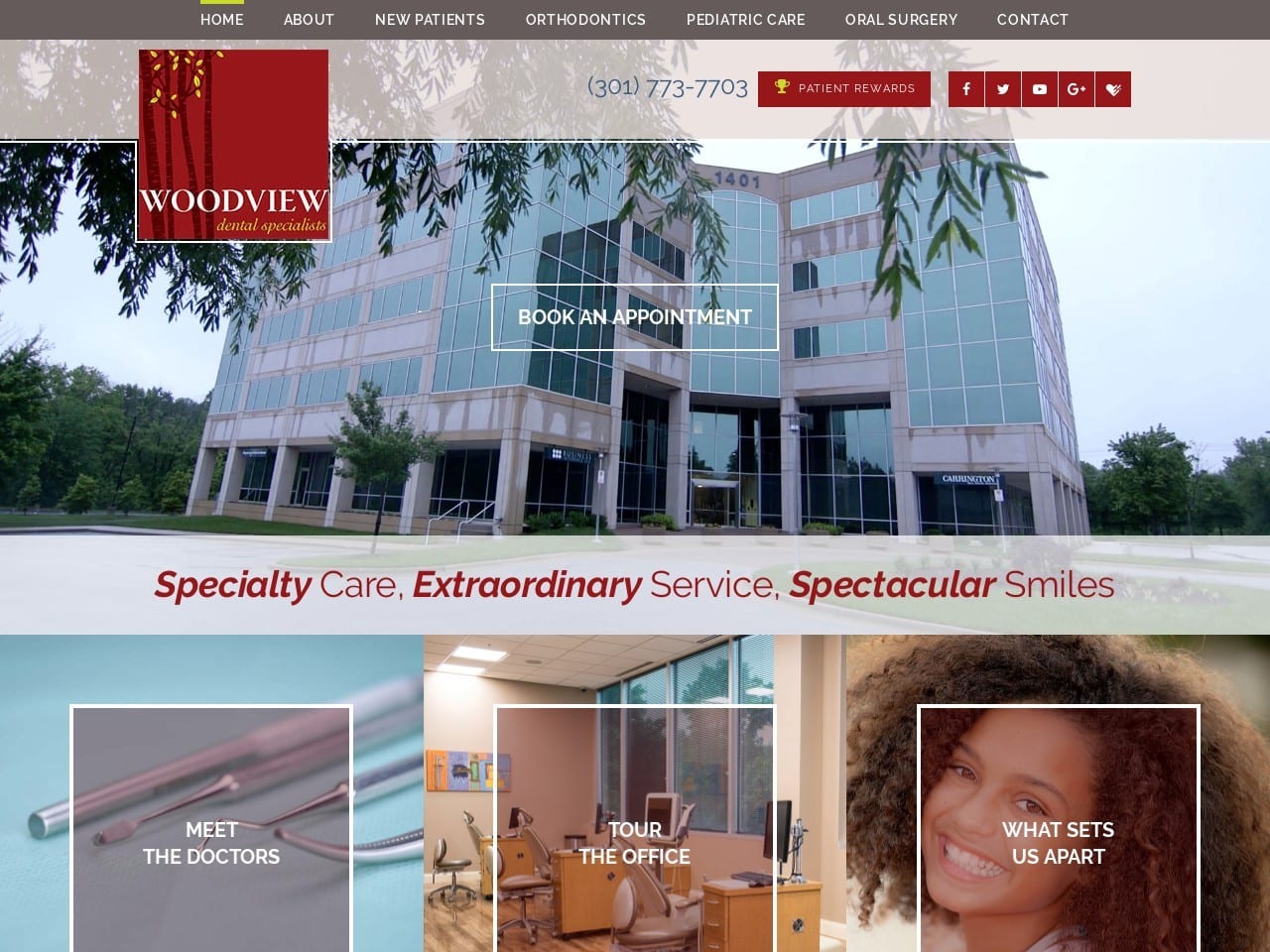 Woodview Dental Specialists Website Screenshot from woodviewdental.com