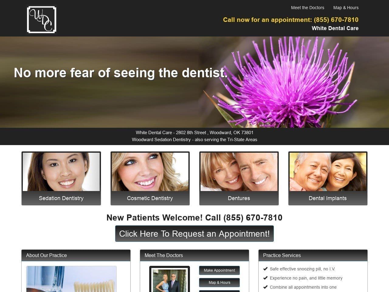 White Dental Care Website Screenshot from woodwarddentist.com