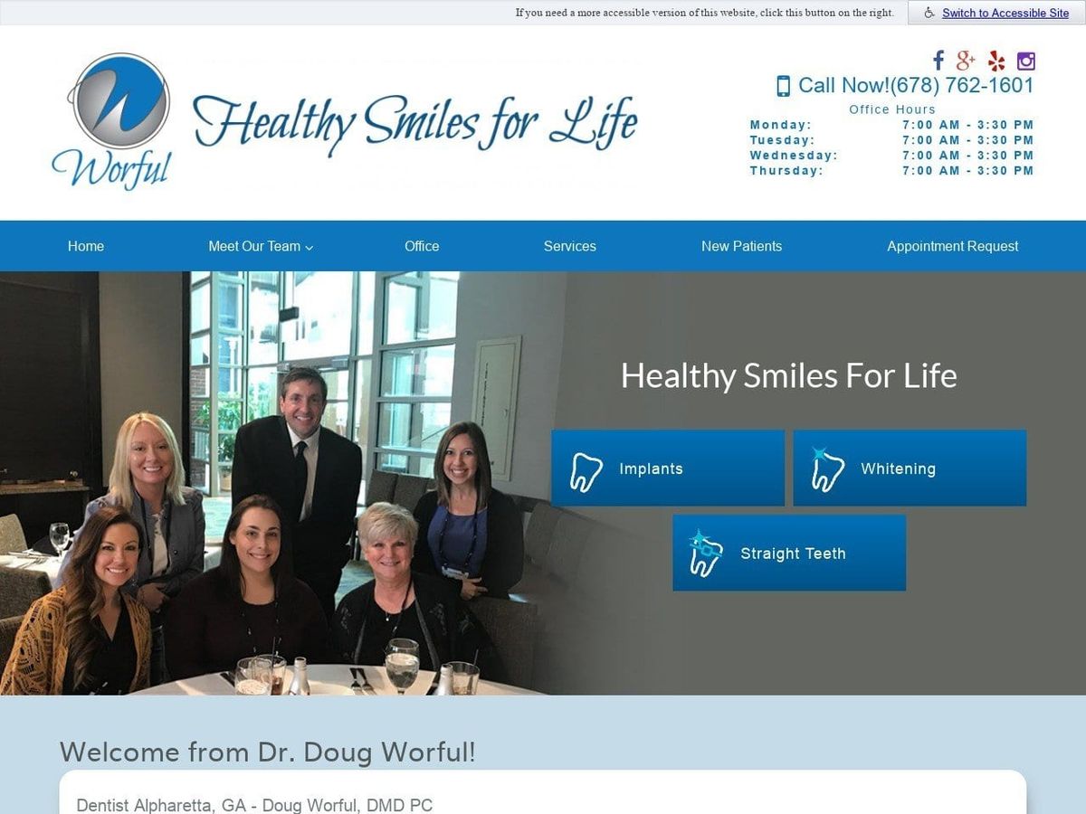 Worful Cosmetic & Family Dentistry Website Screenshot from worful.com