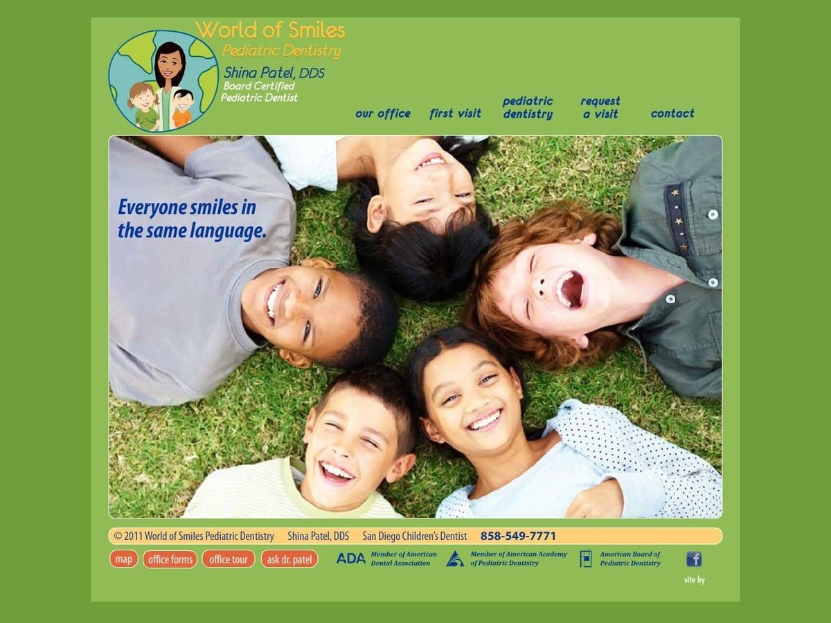 World Of Smiles Pediatric Dentist Website Screenshot from worldofsmilespediatricdentistry.com