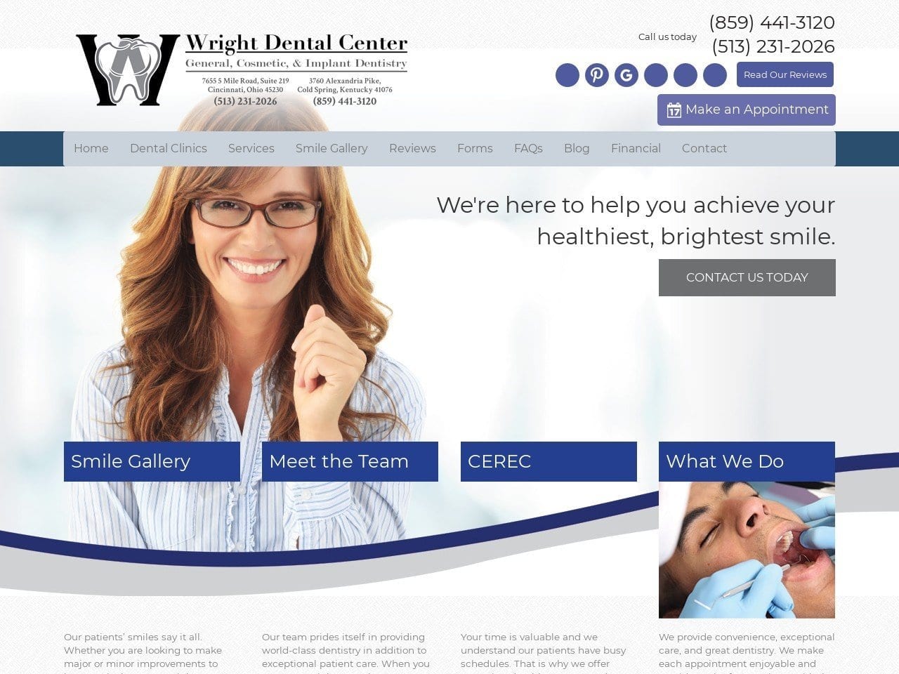 Wright Dental Center Website Screenshot from wrightdentalcenter.com