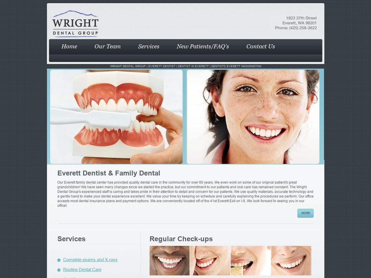 Wright Dental Group Wright Aaron D DMD Website Screenshot from wrightdentistry.net