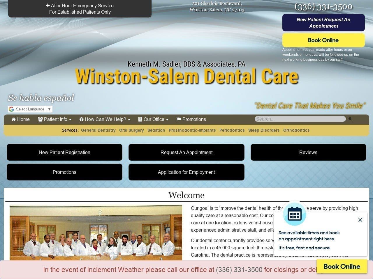 Winston Website Screenshot from wsdentalcare.com