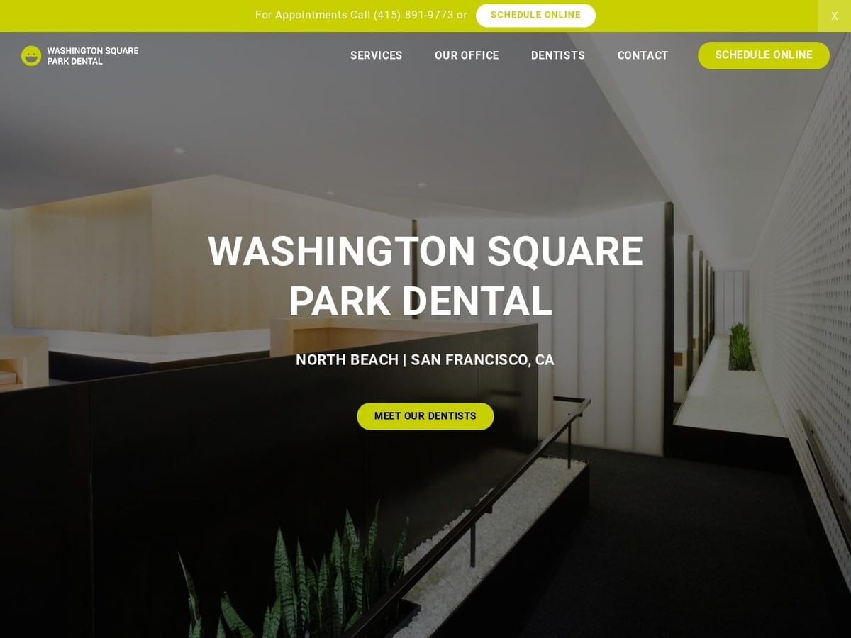 Washington Square Park Dental Website Screenshot from wsparkdental.com