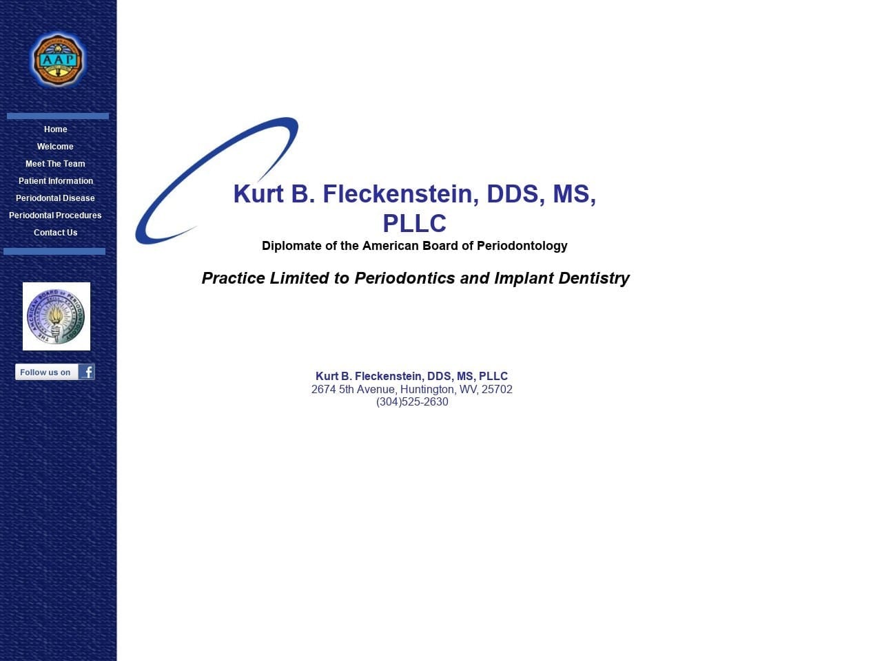 Kurt B Fleckenstein PLLC Website Screenshot from wvperio.com