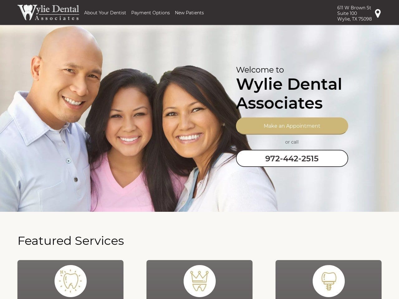 Wylie Dental Associates Website Screenshot from wyliedental.com