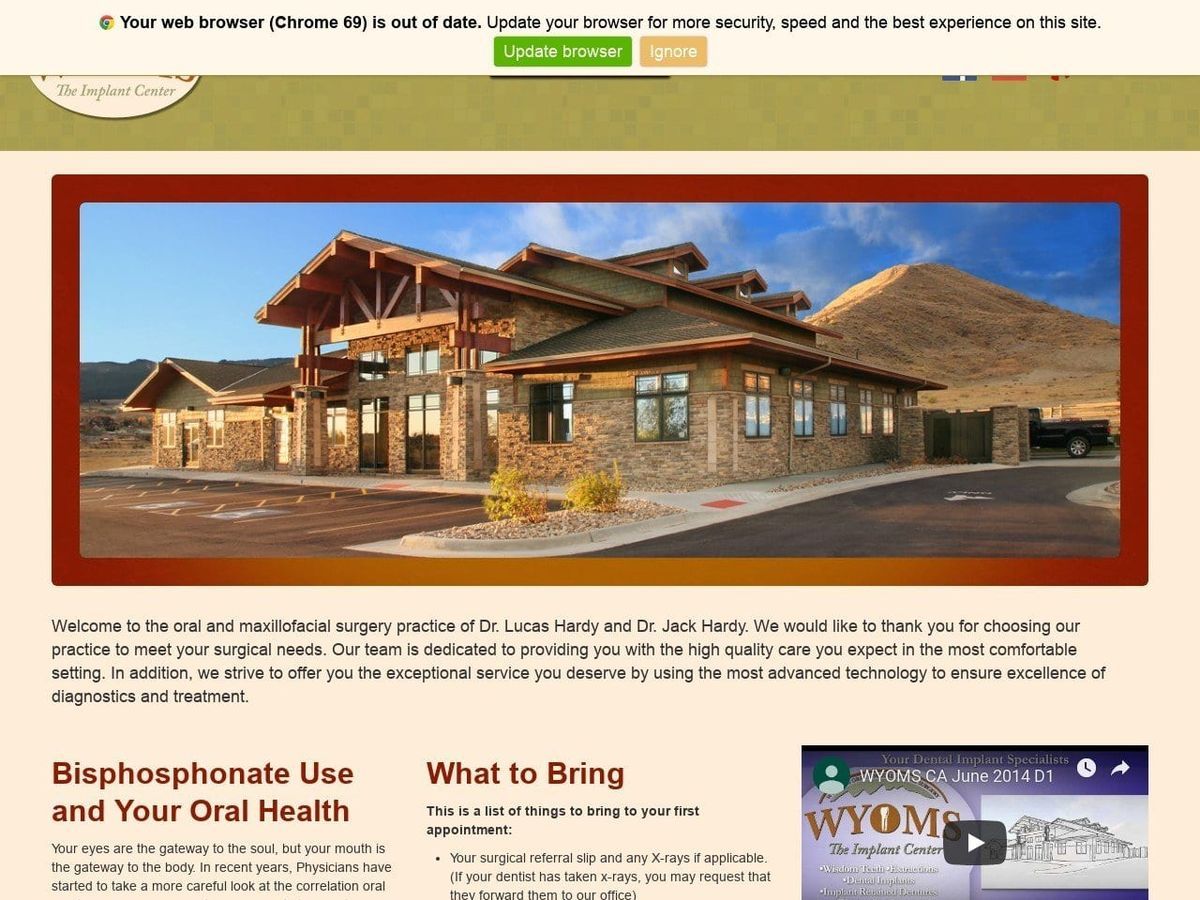 Wyoming Oral and Maxillofacial Surgery Website Screenshot from wyoms.com