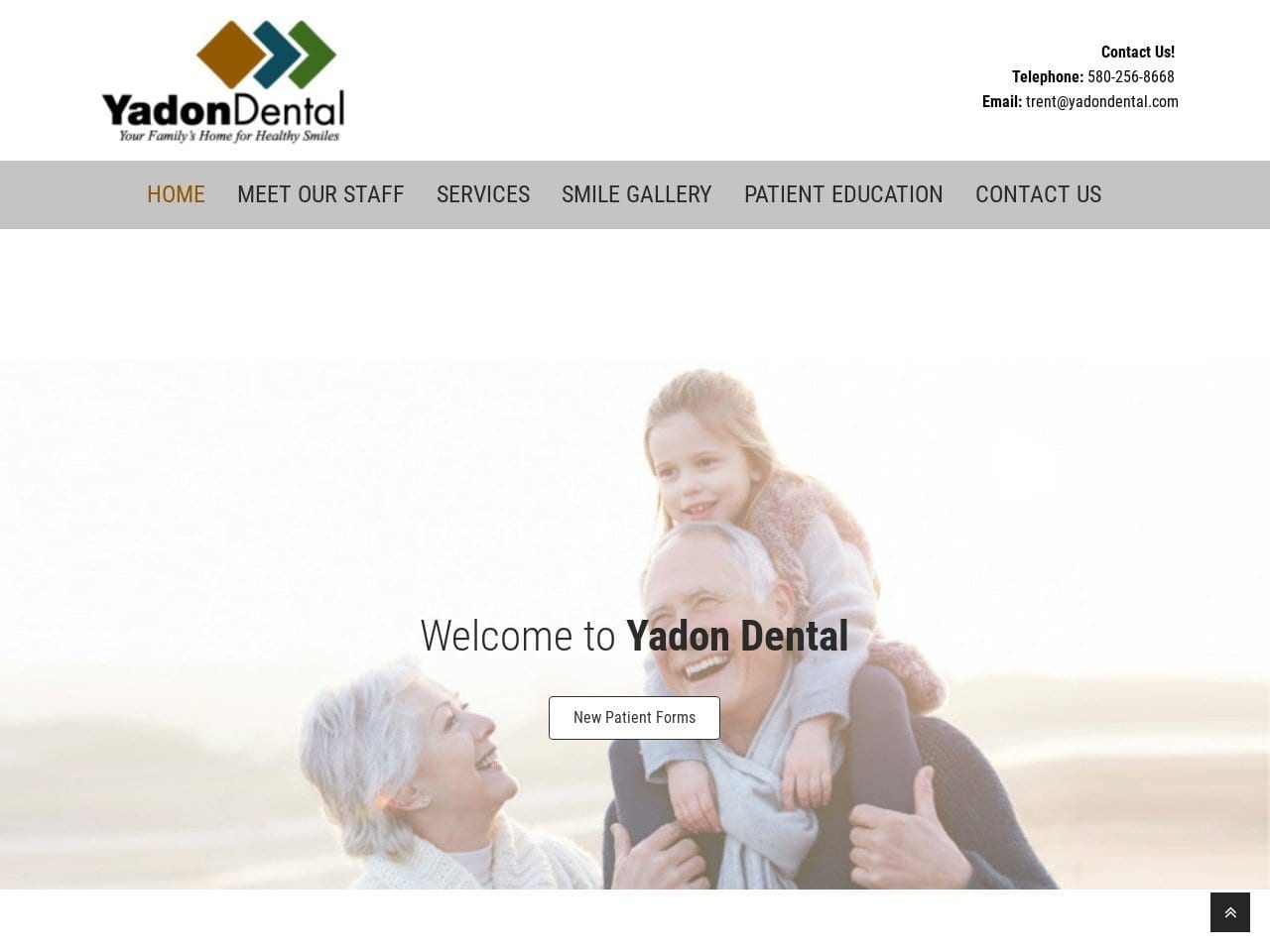 Yadon w Trent DDS Website Screenshot from yadondental.com