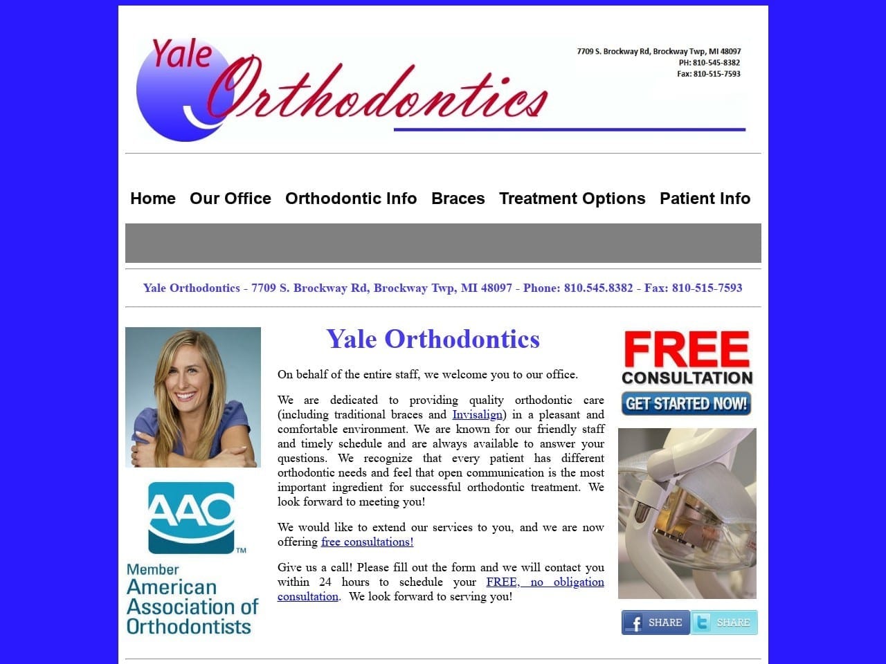 Yale Orthodontics Website Screenshot from yaleorthodontics.com