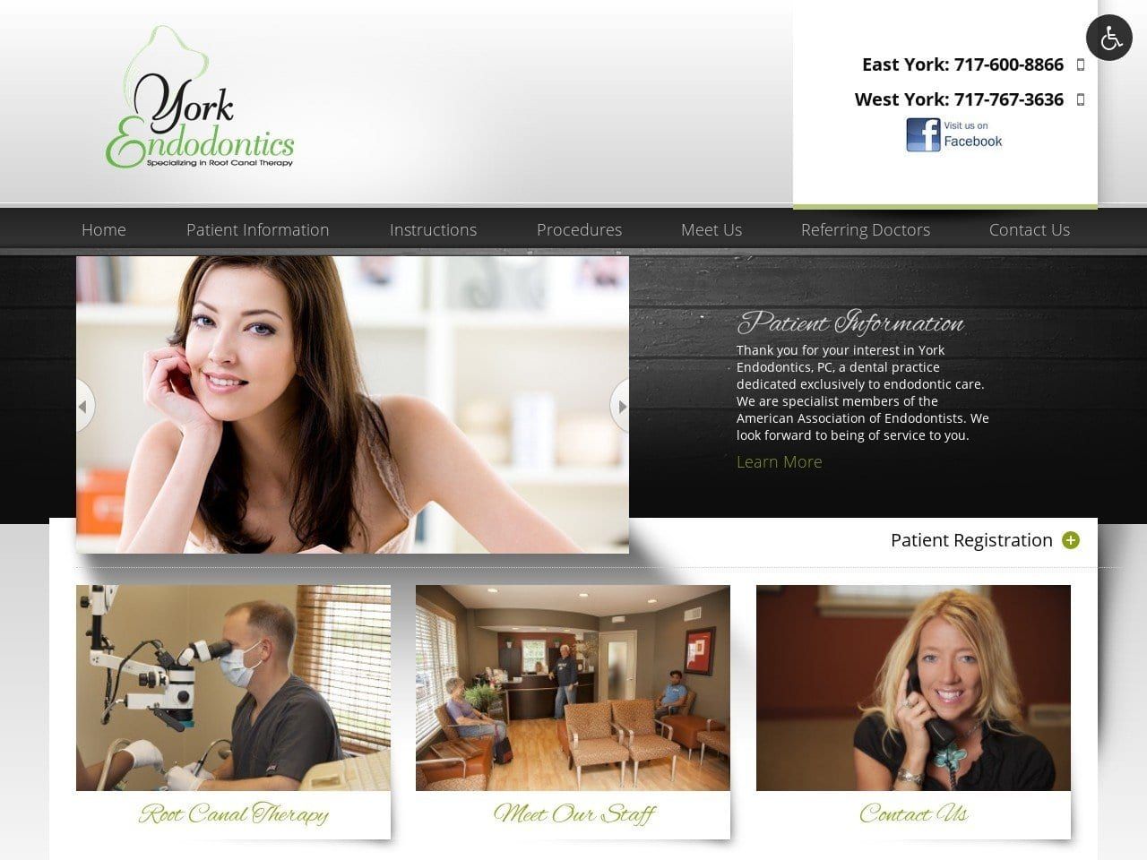 York Endodontics Website Screenshot from yorkendodontics.com