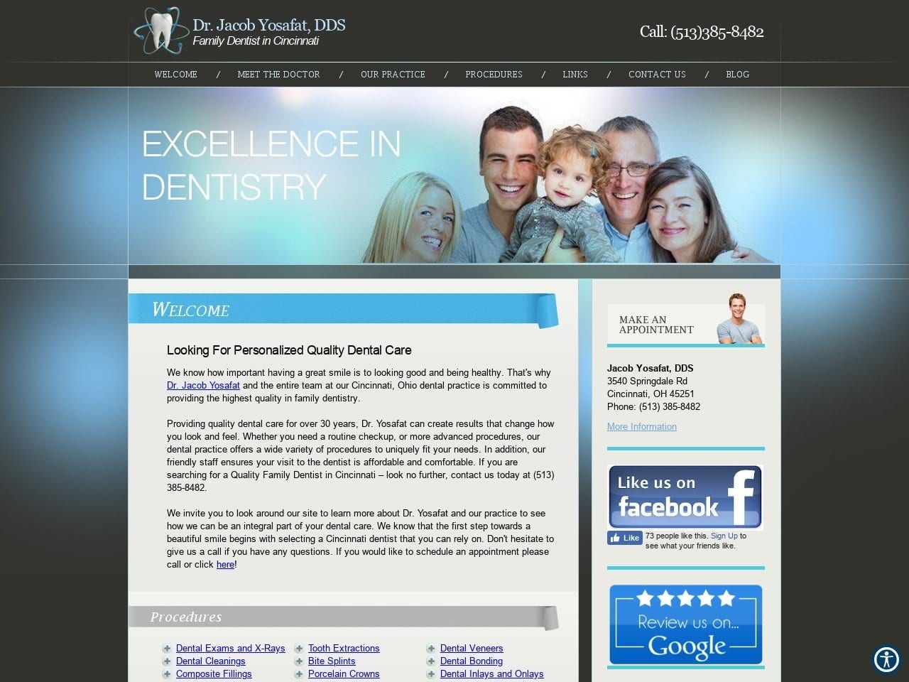 Jacob Yosafat DDS Website Screenshot from yosafatdentistry.com