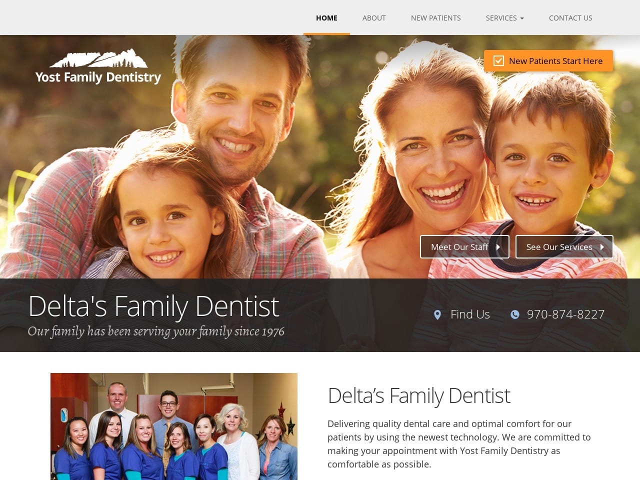 Yost Family Dentist Website Screenshot from yostfamilydentistry.com