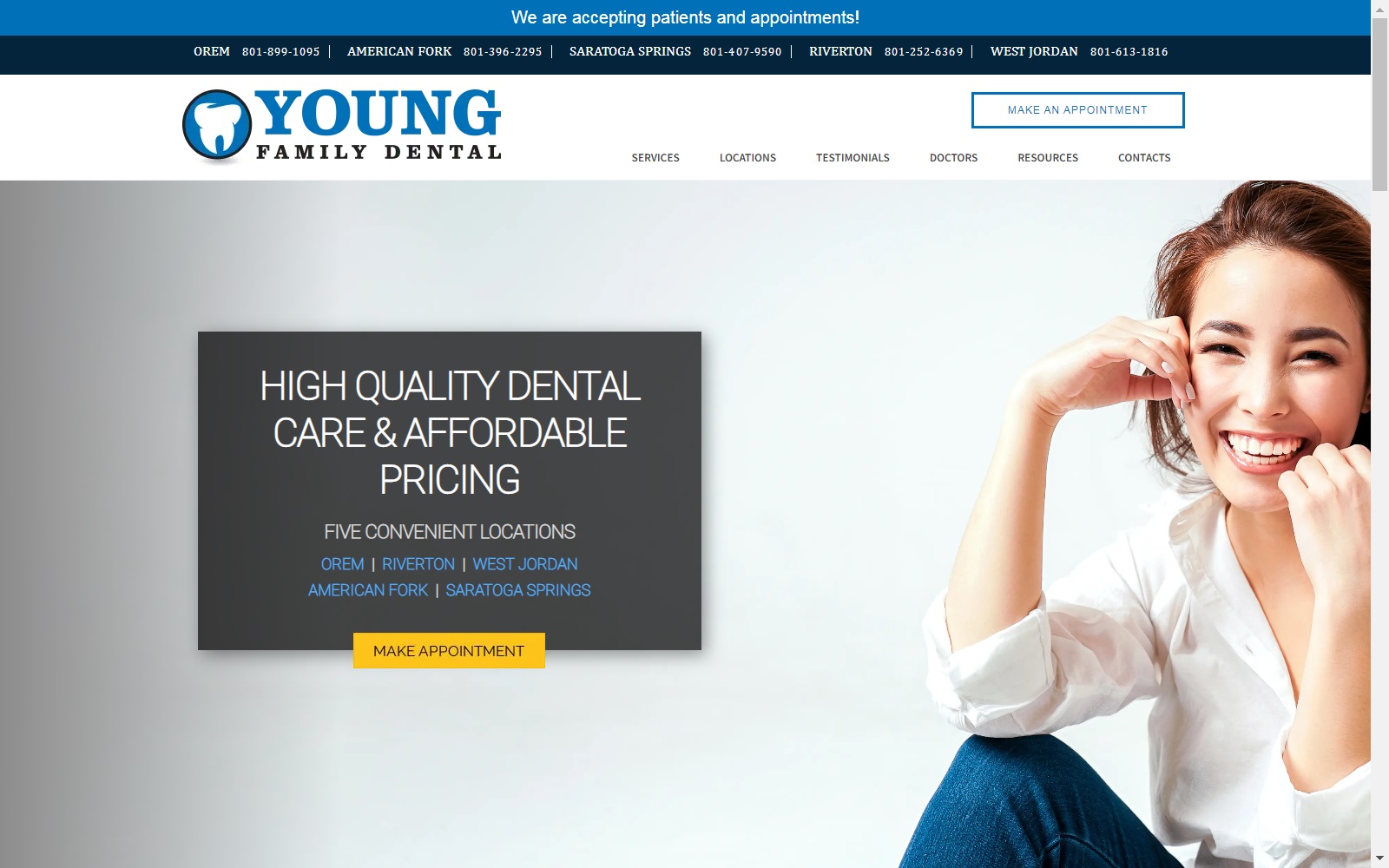 youngfamilydental.com screenshot