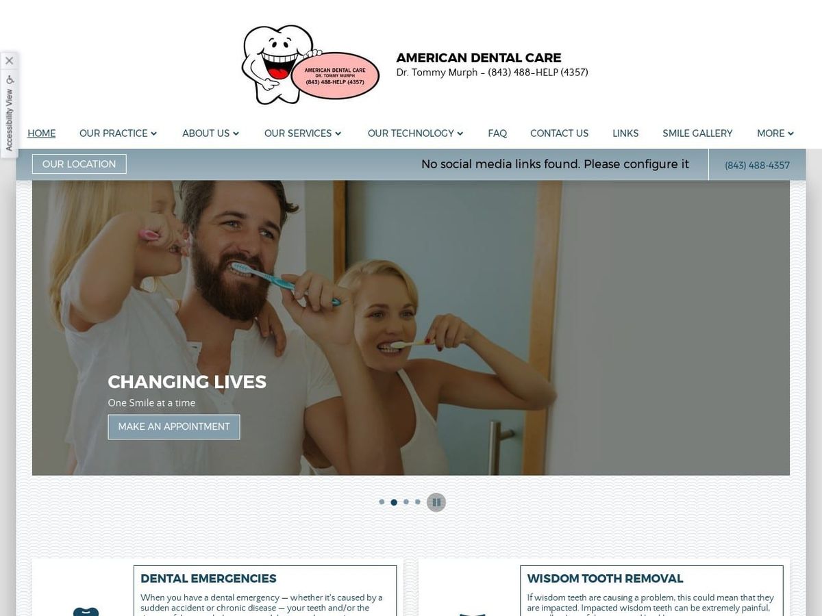 American Dental Care Website Screenshot from youramericandentalcare.com