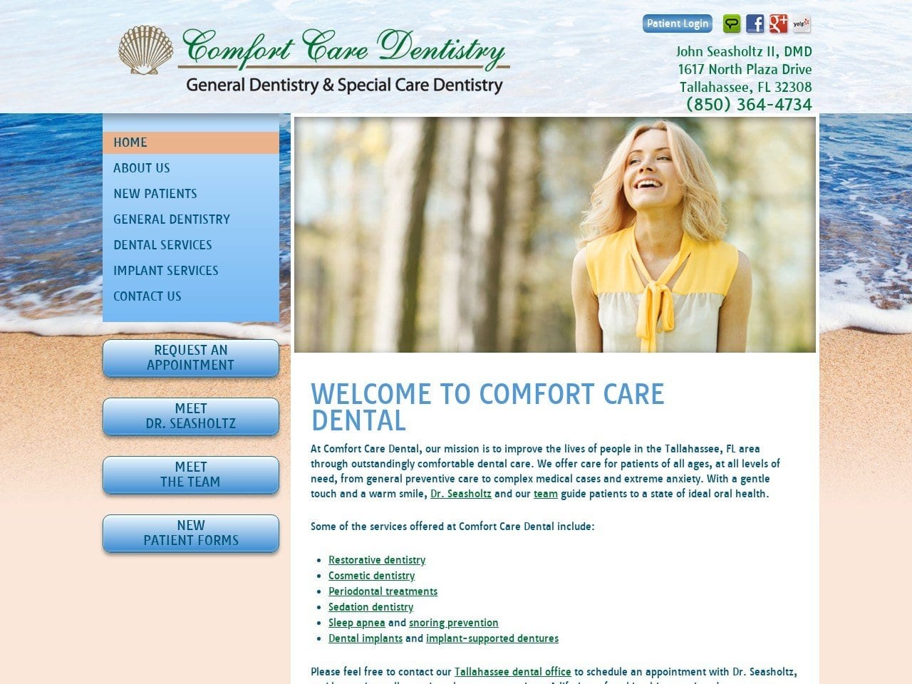 Comfort Care Dental Website Screenshot from yourcomfortdental.com