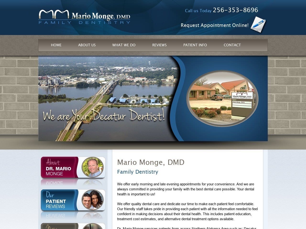 Mario Monge Dmd Family Dentist Website Screenshot from yourdecaturdentist.com