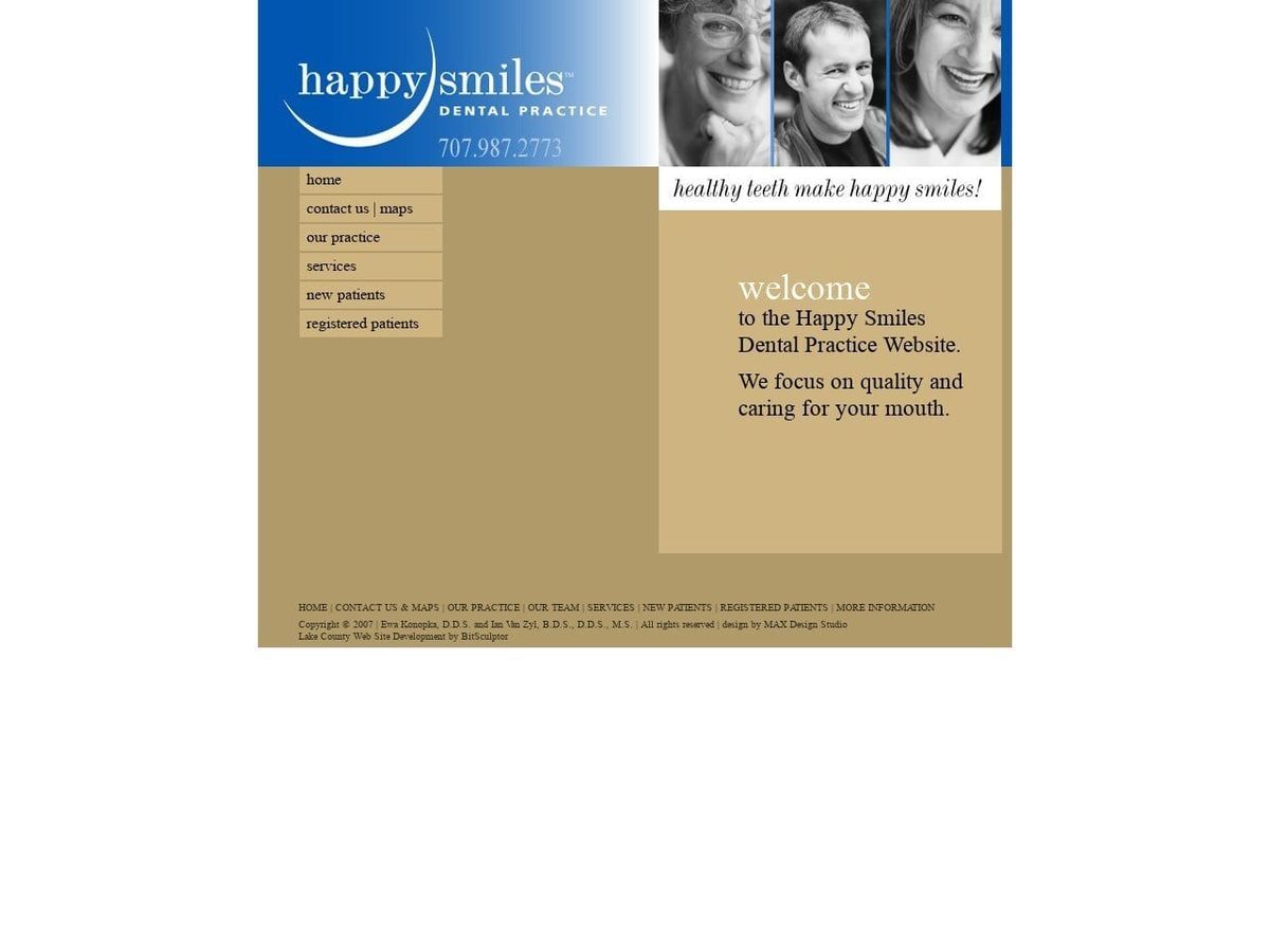 Happy Smiles Dental Practice Website Screenshot from yourhappysmile.com
