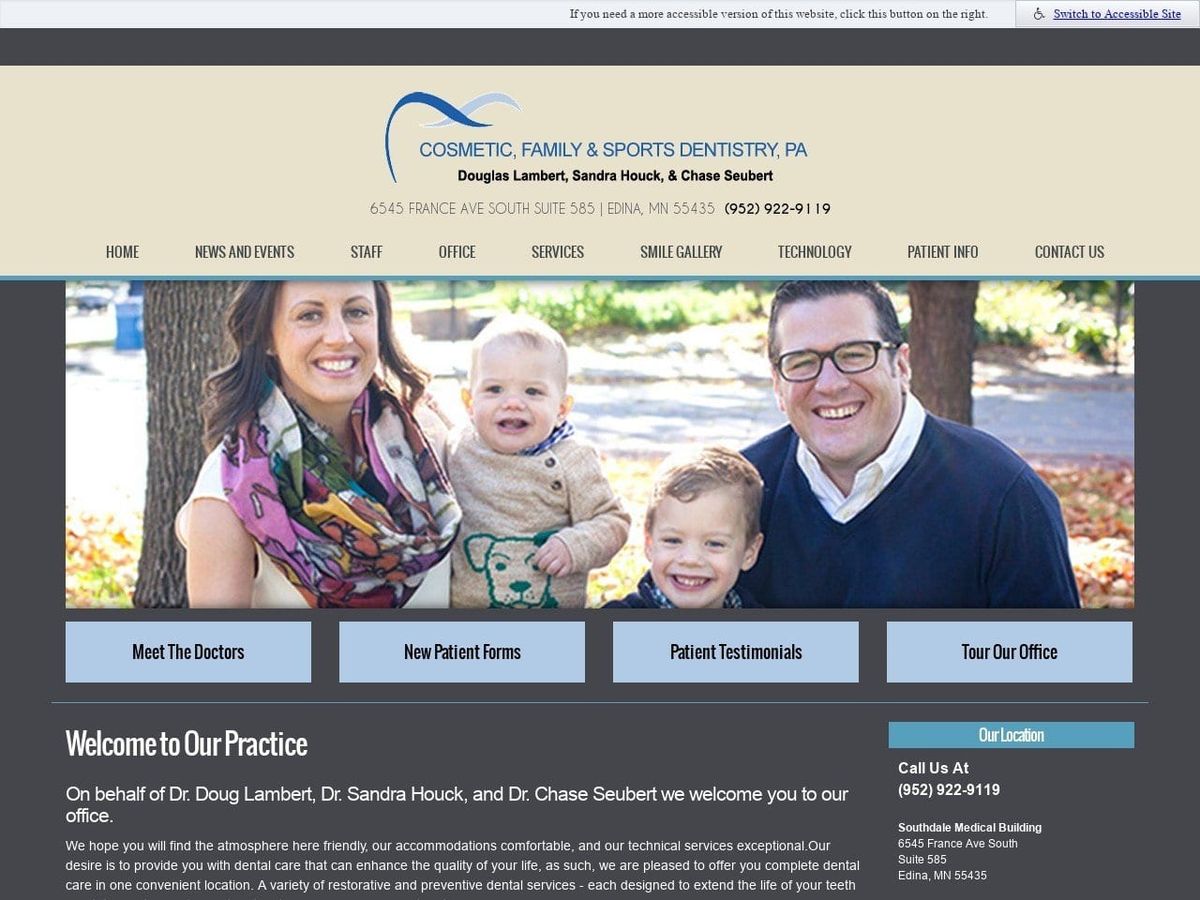 Blevedere Lambert Dentist Website Screenshot from yoursmiledocs.com