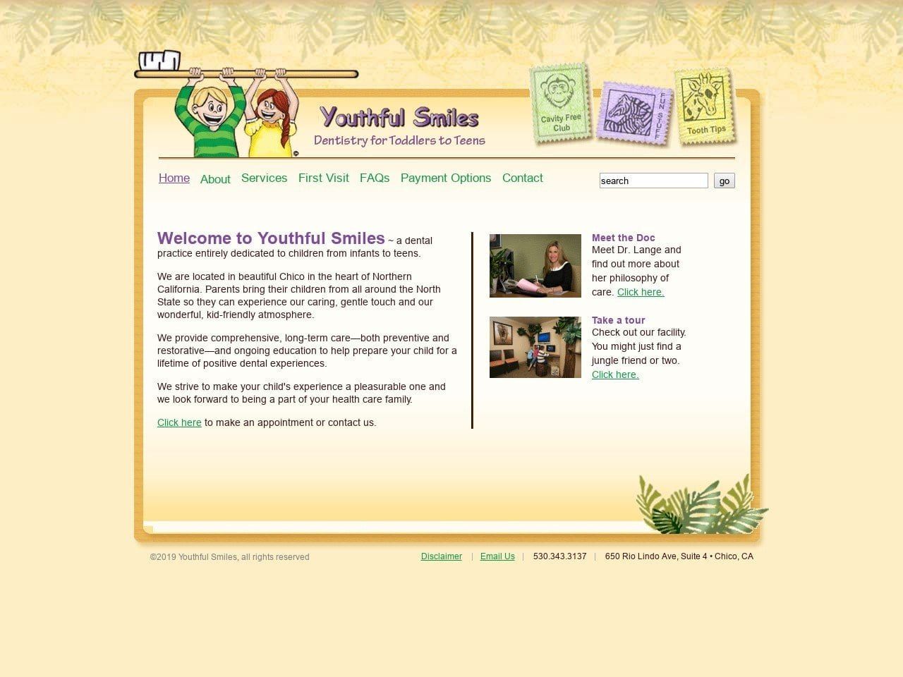 Youthful Smiles Website Screenshot from youthfulsmileschico.com