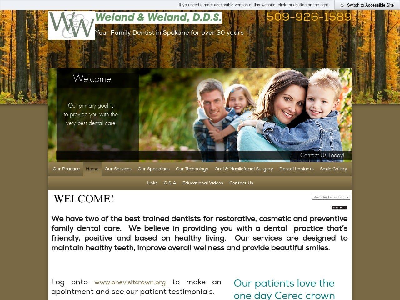Weiand & Weiand Weiand Ron W DDS Website Screenshot from yteeth.com