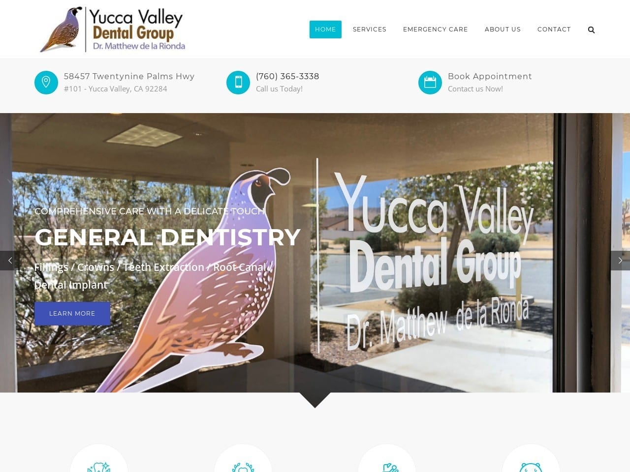 Yucca Valley Family Dental Group Website Screenshot from yuccavalleyfamilydentalgroup.com