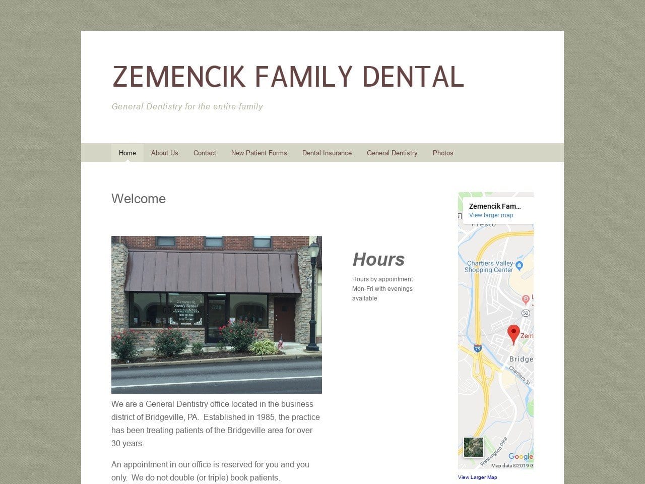 Zemencik Family Dental Website Screenshot from zemencik.com