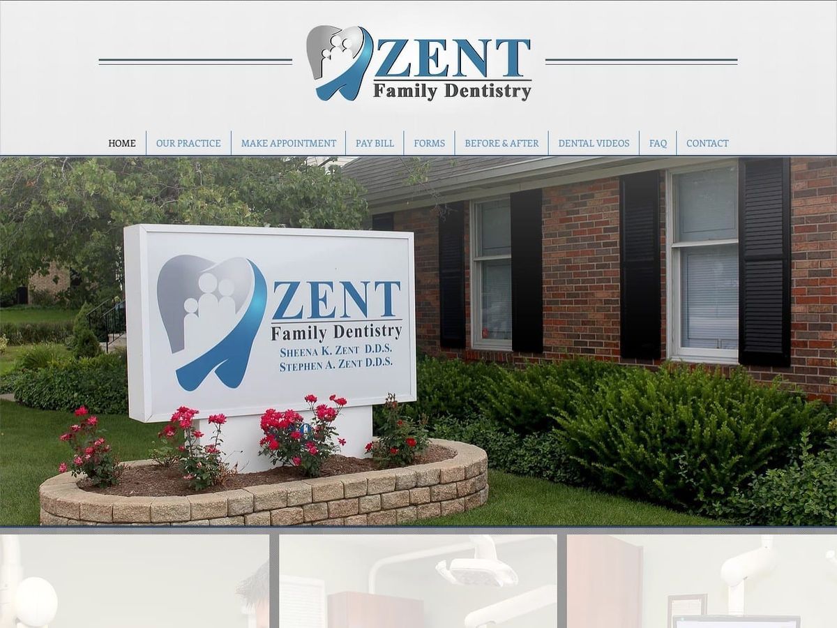 Zent Family Dentistry Website Screenshot from zentfamilydentistry.com