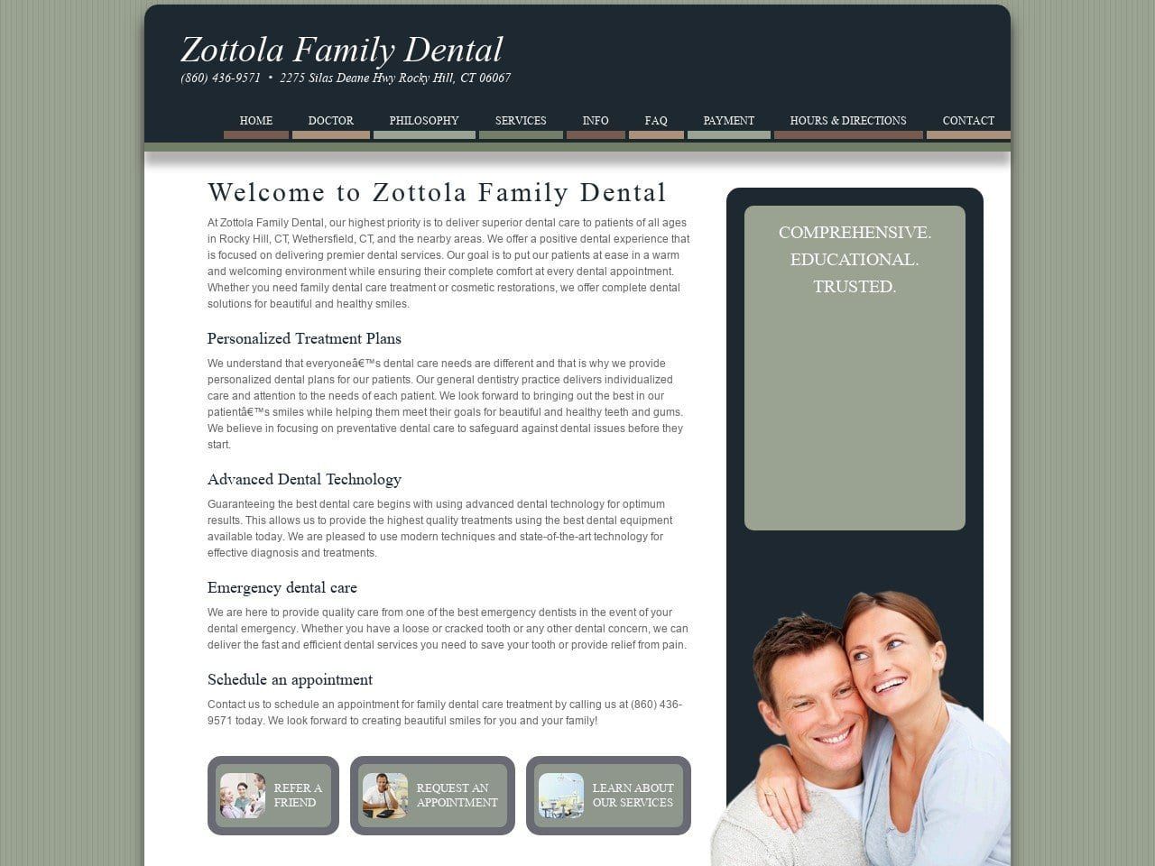 Zottola Periodontal Group Website Screenshot from zfdental.biz