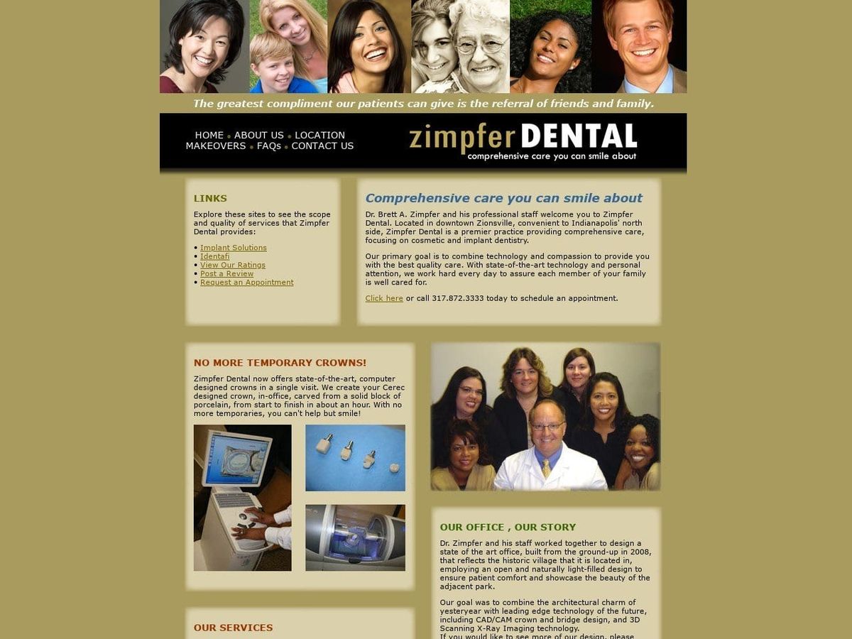 Zimpfer Dental Website Screenshot from zimpferdental.com