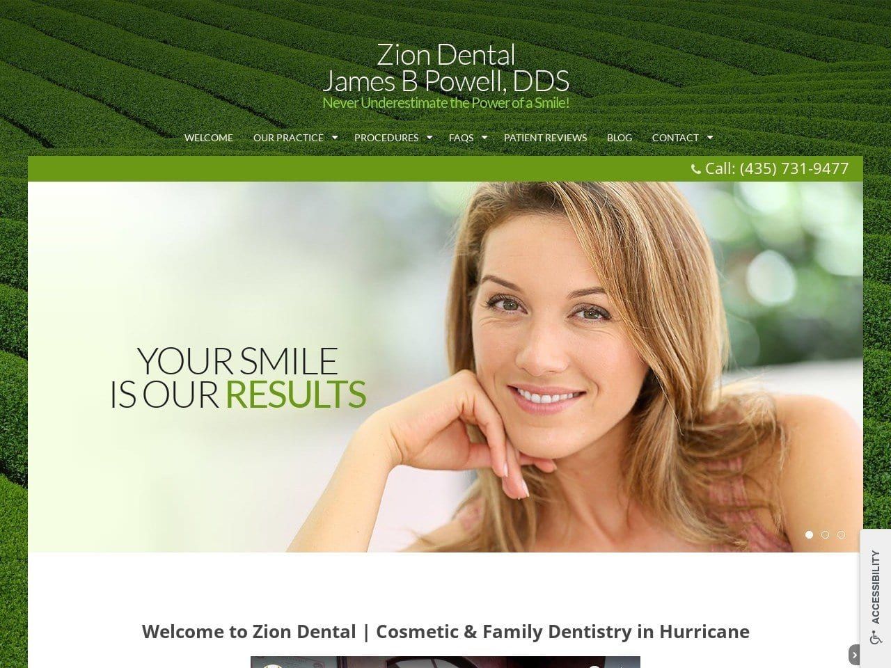 Zion Dental Ut Website Screenshot from ziondentalut.com