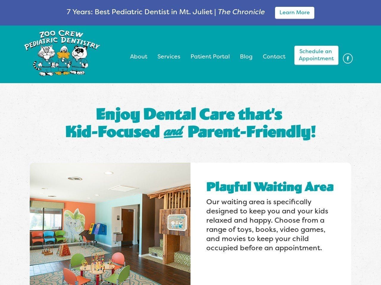 Hermitage Pediatric Dentistry Website Screenshot from zoocrewdentist.com