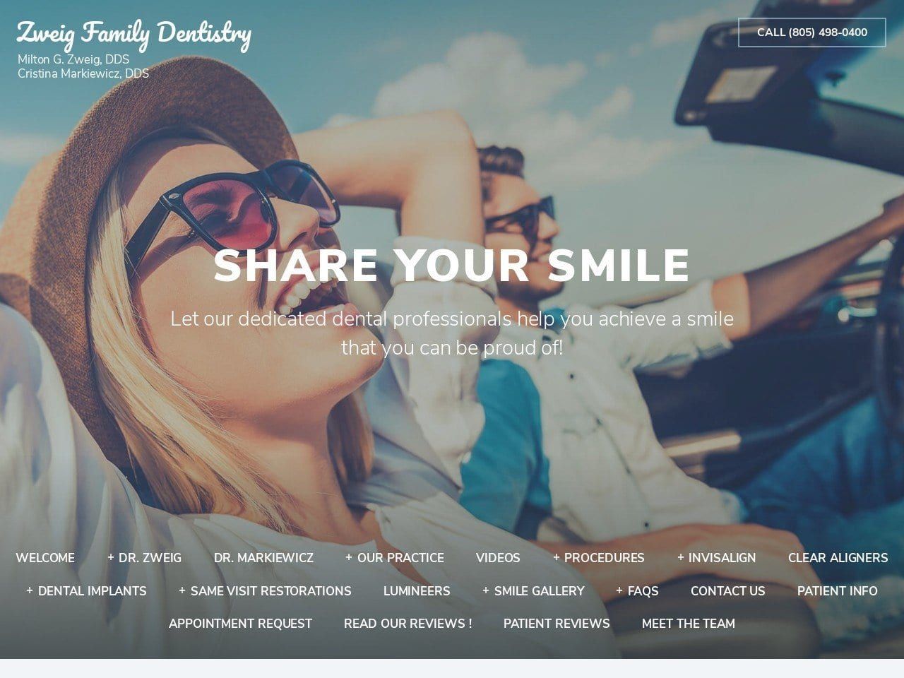 Zweig Family Dentistry Website Screenshot from zweigfamilydentistry.com