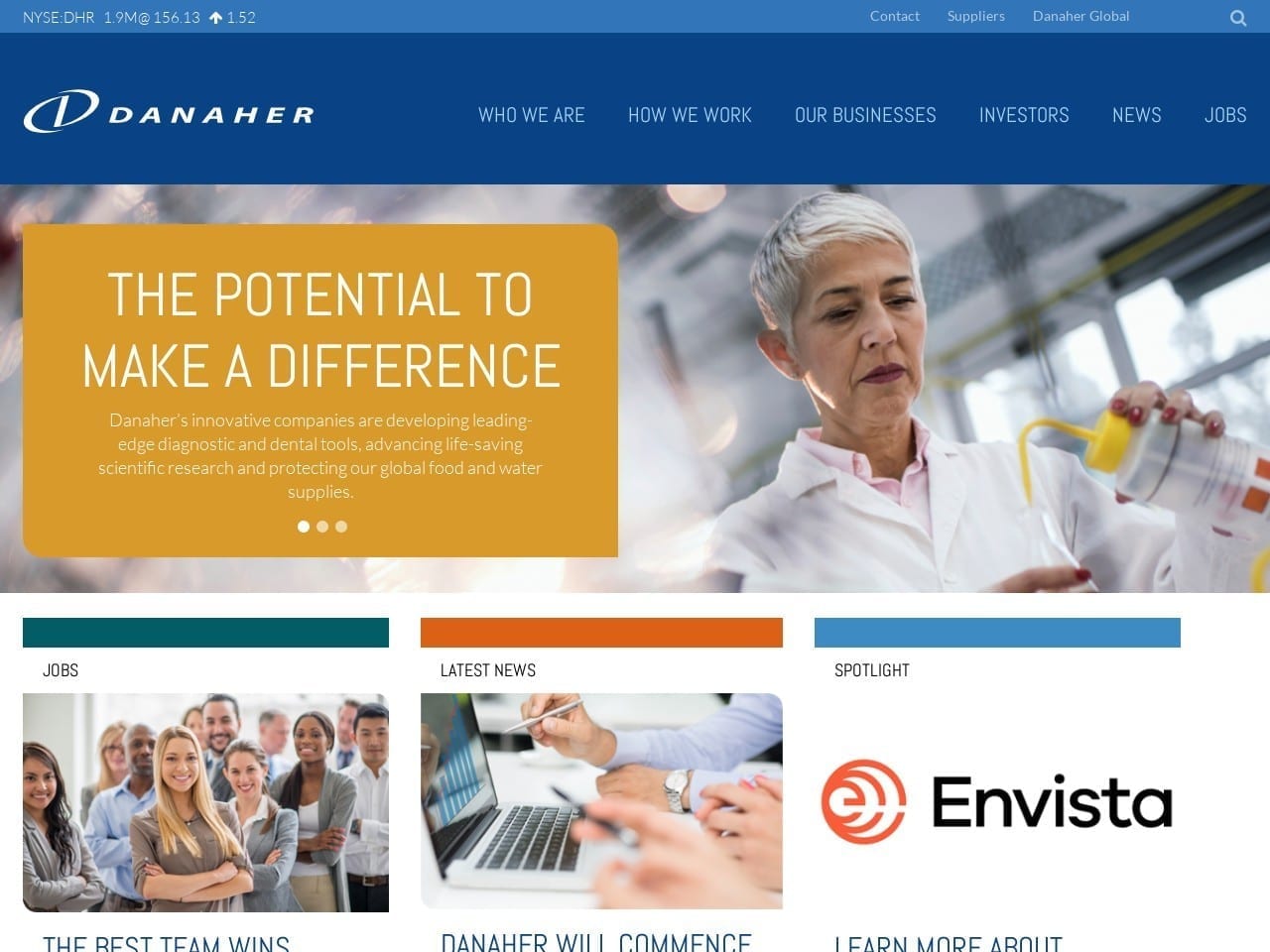 Danaher. Com screenshot