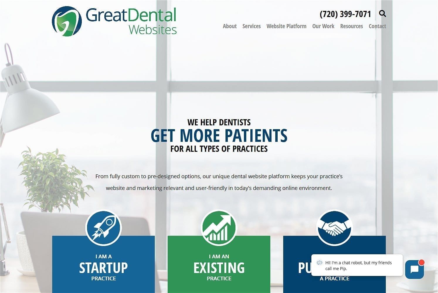 Screen capture of greatdentalwebsites. Com