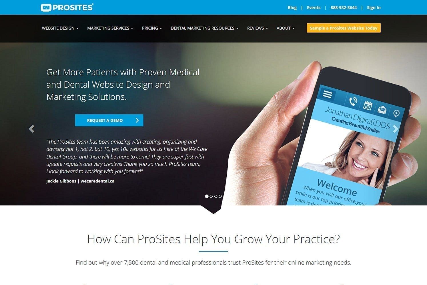 Screen capture of prosites. Com