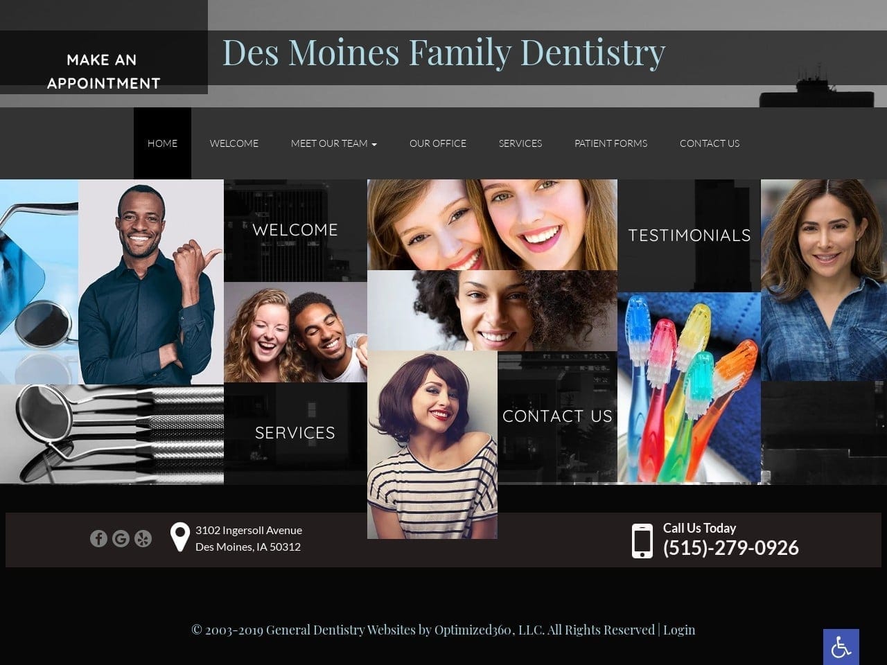 Dsmfamilydentistry site screenshot