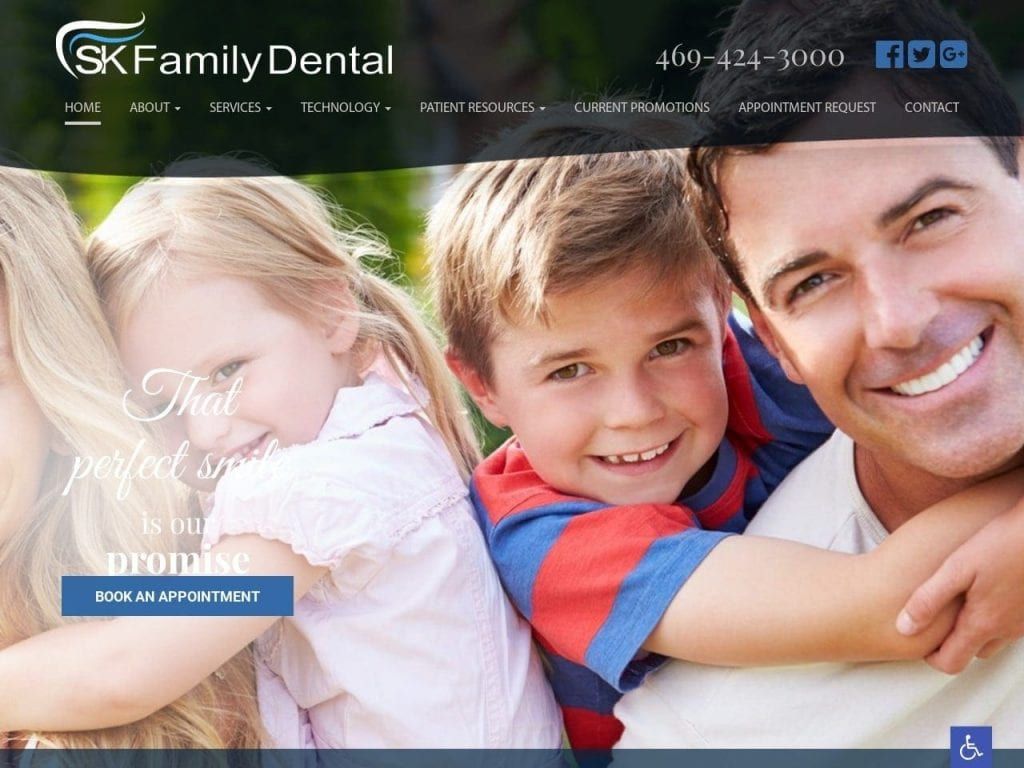 Skfamilydentaltx Site Screenshot
