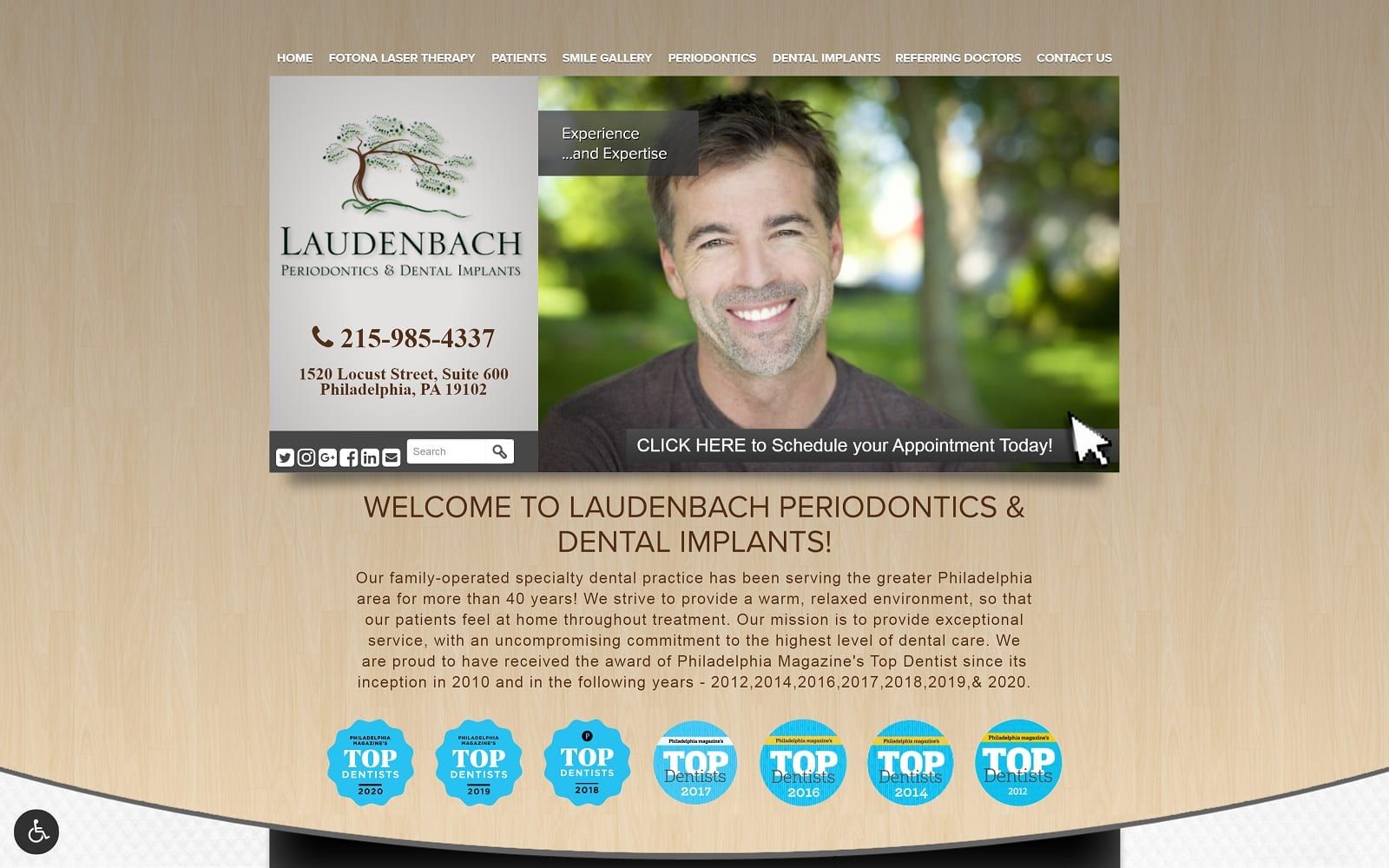 The screenshot of laudenbach periodontics and dental implants laudenbach. Com website