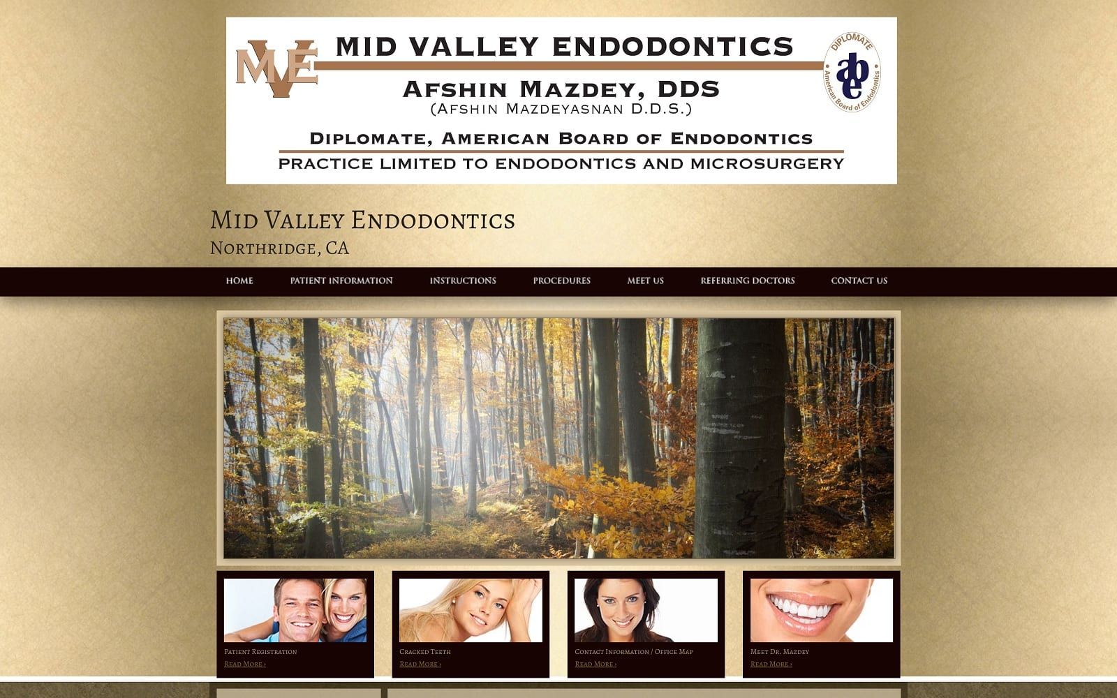 The screenshot of mid valley endodontics midvalleyendo. Com website
